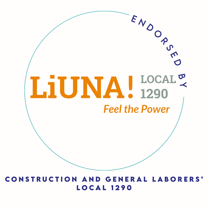 Endorsement graphic from Construction and Laborers Local 1290