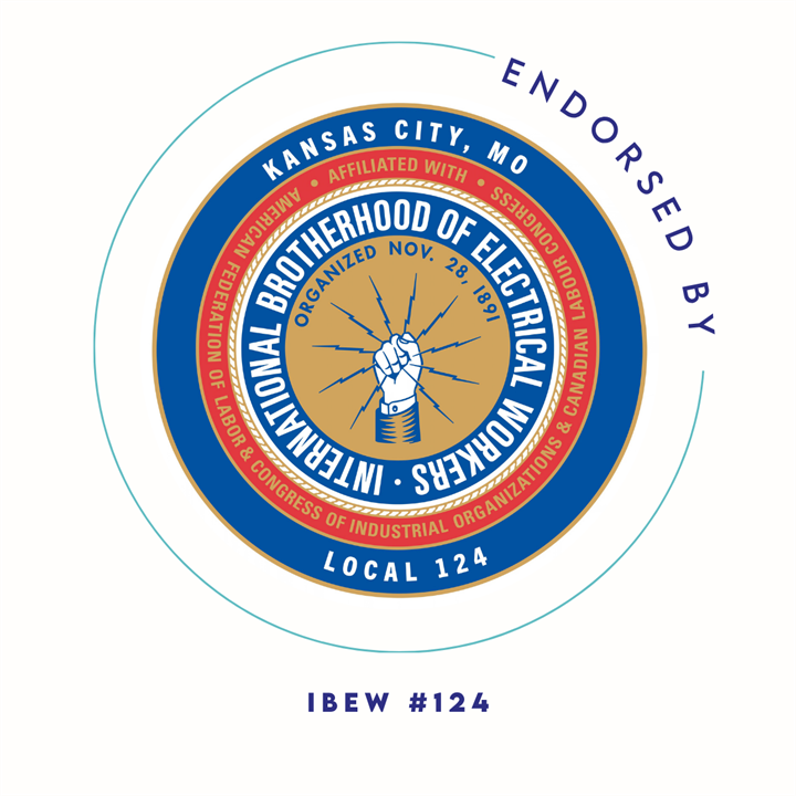 Endorsement graphic from IBEW 124