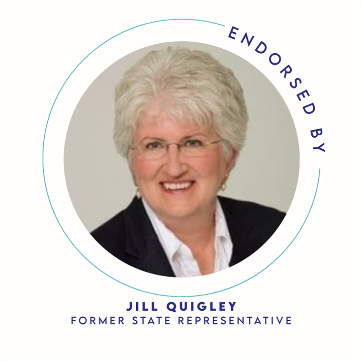 Endorsement graphic featuring Jill Quigley