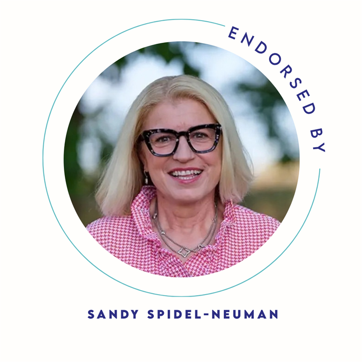 Endorsement graphic featuring Sandy Spidel Neuman