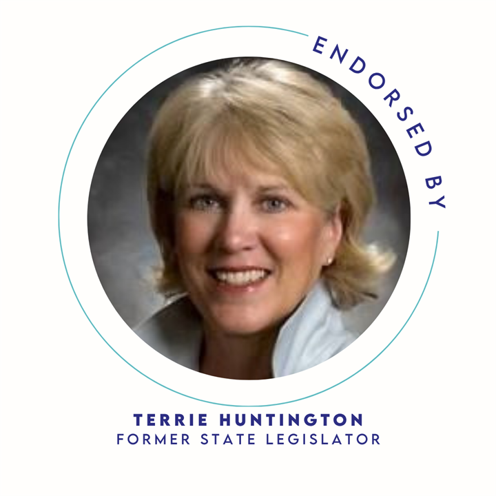 Endorsement graphic featuring Terrie Huntington